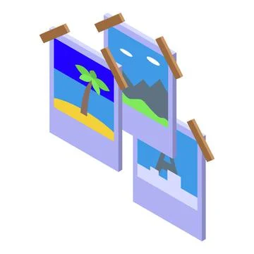Photo memory icon isometric vector. Positive brain Stock Illustration