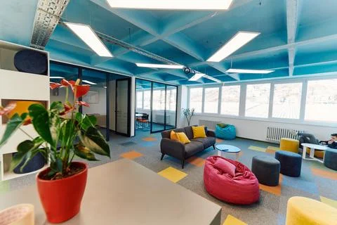 Photo of a modern office where programming, digital marketing and web design Stock Photos