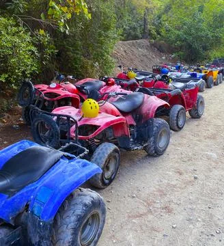 Photo of multi-colored ATVs Stock Photos