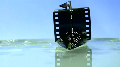 Photo negative in the form of a ship Video stock 1079294