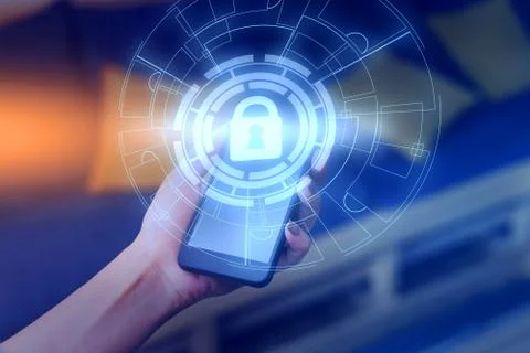 Photo of network system in modern technology smart gadget device. Illustrated 库存照片