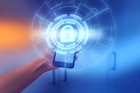 Photo of network system in modern technology smart gadget device. Illustrated 库存照片