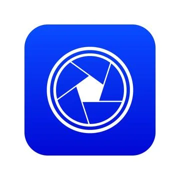 Photo objective icon digital blue Stock Illustration