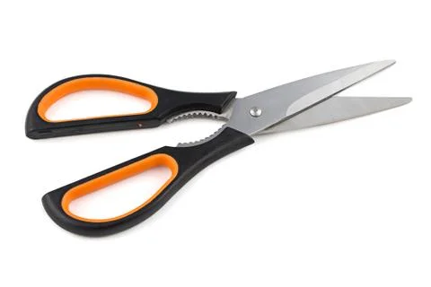 Photo of open kitchen shears Stock Photos