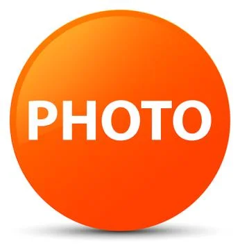 Photo orange round button 스톡 일러스트