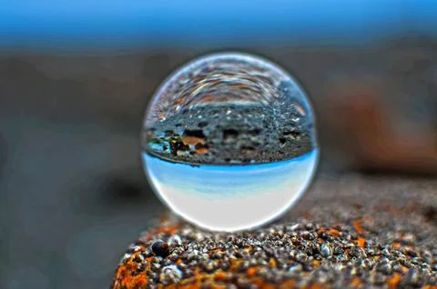 Photo Orb on the Beach edited image Stock Photos
