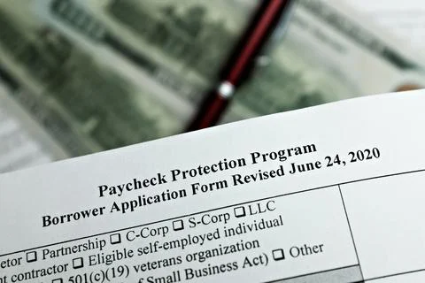 Photo of paycheck protection program borrower application form Stock Photos