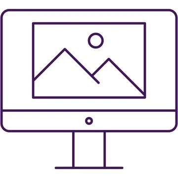 Photo on pc display icon vector illustration Stock Illustration