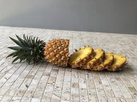 Photo pineapple on a white background, isolate, cut Stock Photos