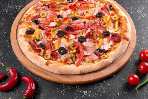 Photo of pizza on the table Stock-Fotos