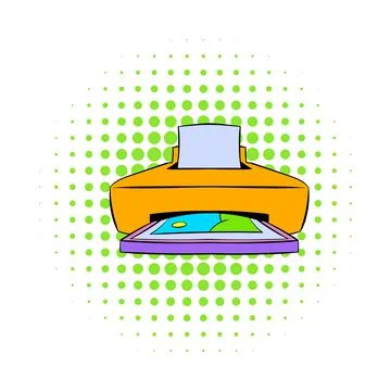 Photo printer icon, comics style Stock-Illustration