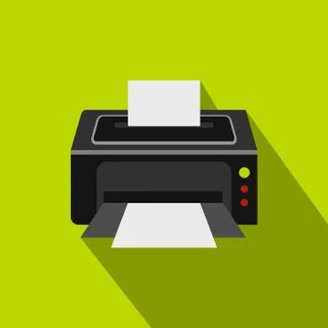 Photo printer icon, flat style Stock Illustration