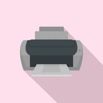 Photo printer icon, flat style Stock Illustration