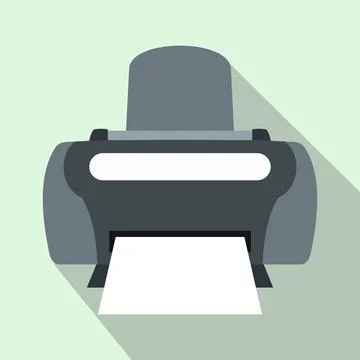 Photo printer icon, flat style Stock Illustration