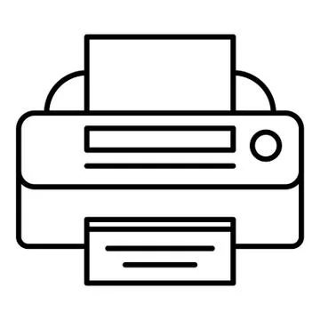 Photo printer icon, outline style Stock Illustration