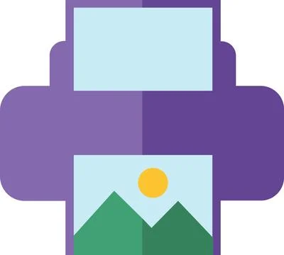 Photo printing printer machine flat icon illustration Stock-Illustration