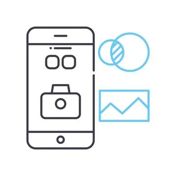 Photo processing app line icon, outline symbol, vector illustration, concept Stock Illustration