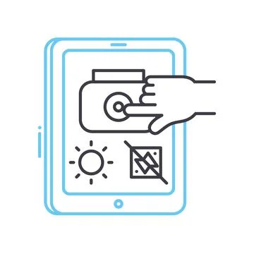 Photo processing map line icon, outline symbol, vector illustration, concept Stock Illustration