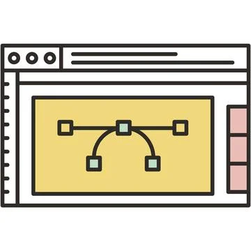 Photo processing online editor service icon vector Stock Illustration