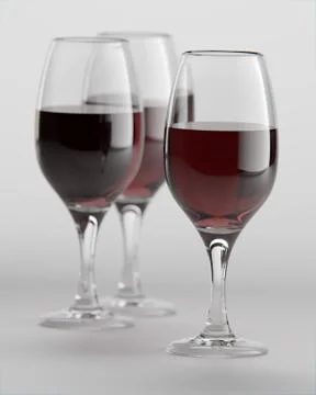 Photo-realistic 3D Rendering of Red Wine Stock Illustration