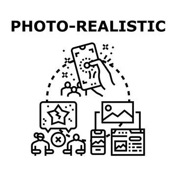 Photo realistic content creation and media concept イラスト素材