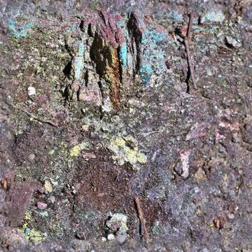 Photo realistic seamless texture pattern of very colorful painted concrete wa Stock Photos