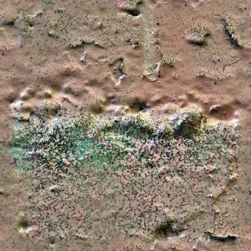 Photo realistic seamless texture pattern of very colorful painted concrete wa Foto stock