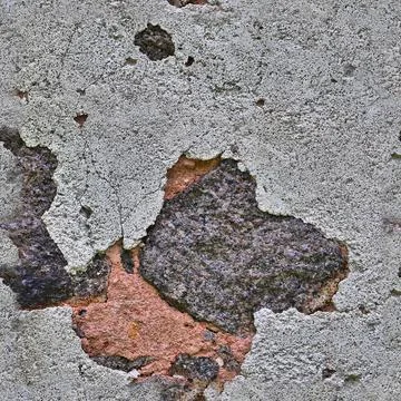 Photo realistic seamless texture pattern of paint peeling at walls. Stockfoto's