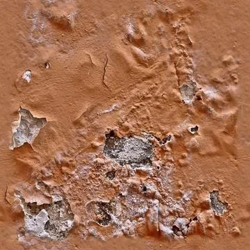 Photo realistic seamless texture pattern of paint peeling at walls. Stockfoto's