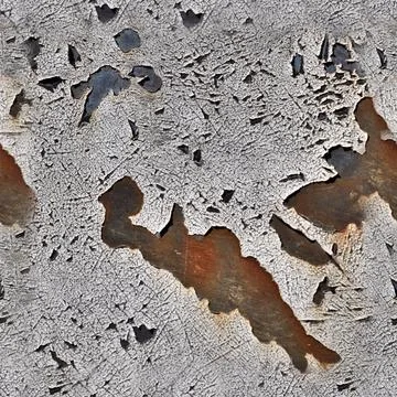 Photo realistic seamless texture pattern of paint peeling at walls. Stockfoto's