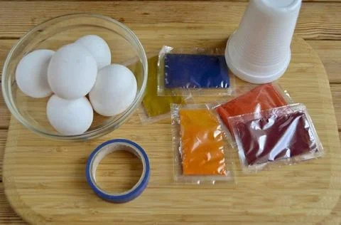 Photo Recipe Decorating Easter Eggs (Master Class) Stock Photos