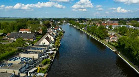 Photo of the Rhine in Hazerswoude Stock Photos
