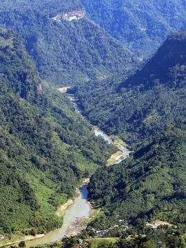 Photo of sangu river from top. Stock Photos