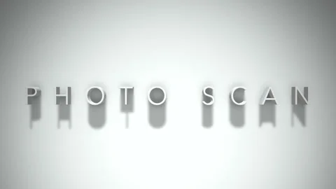 Photo scan 3D title animation with shadows on a white background Stock Footage 297671952