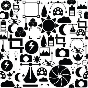 Photo seamless pattern background icon. Stock Illustration