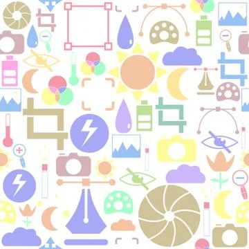 Photo seamless pattern background icon. Stock Illustration