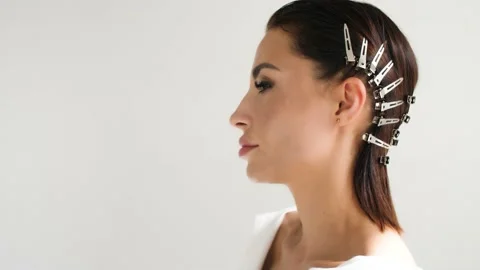 Photo session in the studio Stock Footage 147263940