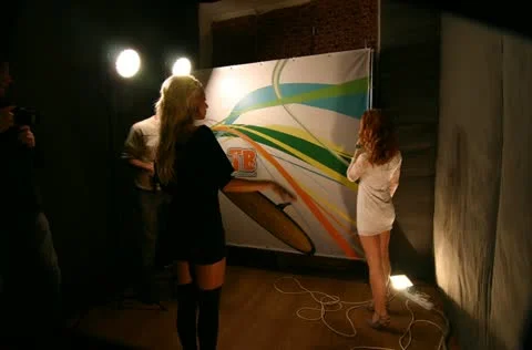 Photo session in studio timelapse Stock Footage 14286291