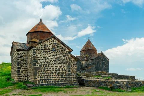 Photo of Sevanavank Monastery in Sevan in Armenia, famous tourist attraction 스톡 사진