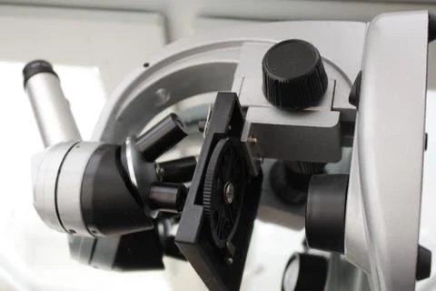 The photo shows a microscope Stock Photos