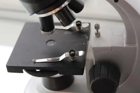 The photo shows a microscope Stock Photos