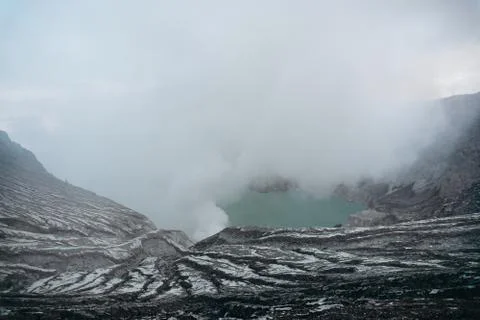 Photo of smoke volcano crater on Java island Stock-Fotos