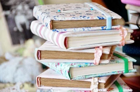 Photo of a stack of handmade notepads Stock Photos