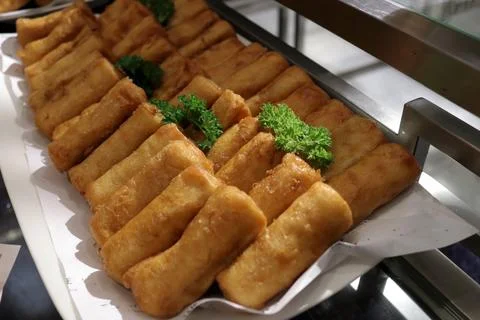 Photo of a stack of rolled cakes Stock Photos