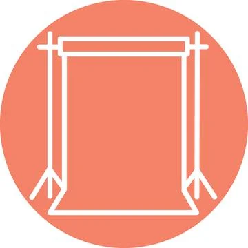Photo Studio Backdrop Background Stand Equipment Icon Graphic Stock Illustration