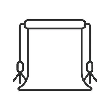 Photo studio backdrop icon in line design. Photography, studio, background イラスト素材