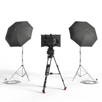 Photo studio equipment 3d rendering illustration Illustrazione stock
