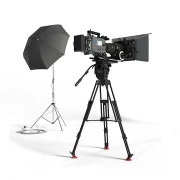 Photo studio equipment 3d rendering illustration 库存插图