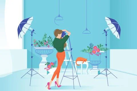Photo studio interior Stock Illustration