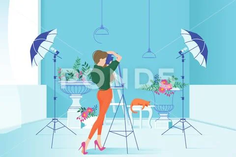 Photo studio interior Stock Illustration
